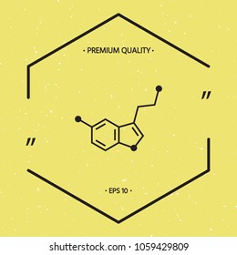 Chemical formula icon. Serotonin