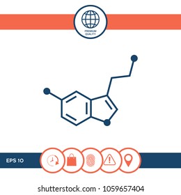 Chemical formula icon. Serotonin