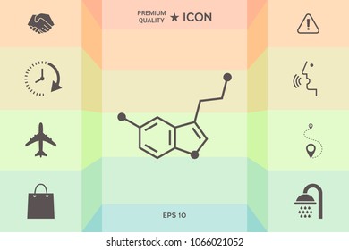 Chemical formula icon. Serotonin