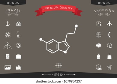 Chemical formula icon. Serotonin