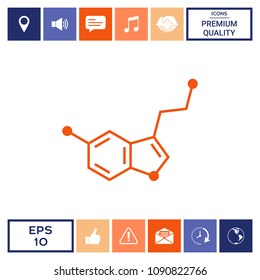 Chemical formula icon. Serotonin