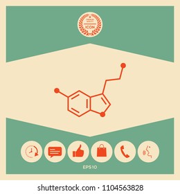 Chemical formula icon. Serotonin