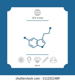 Chemical formula icon. Serotonin