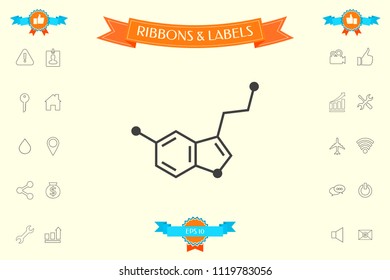 Chemical formula icon. Serotonin