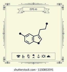 Chemical formula icon. Serotonin