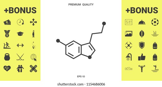 Chemical formula icon. Serotonin