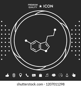 Chemical formula icon. Serotonin
