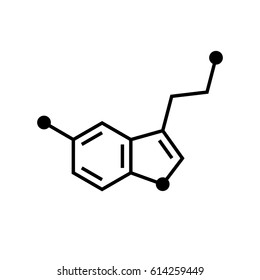 Chemical formula icon. Serotonin