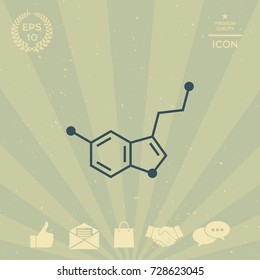 Chemical formula icon. Serotonin
