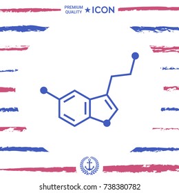 Chemical formula icon. Serotonin