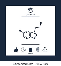 Chemical formula icon. Serotonin