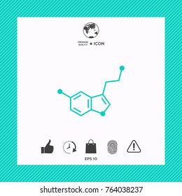Chemical formula icon. Serotonin