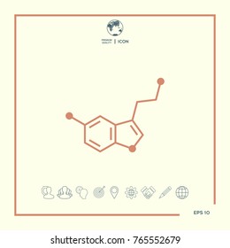 Chemical formula icon. Serotonin