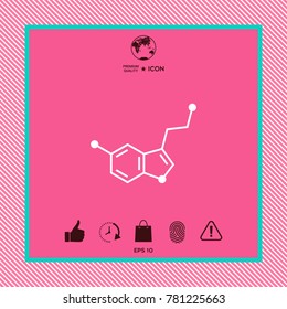 Chemical formula icon. Serotonin