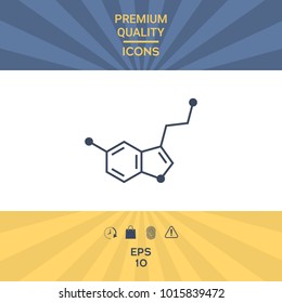 Chemical formula icon. Serotonin. Element for your design