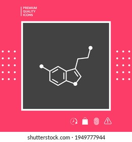 Chemical formula icon. Serotonin. Element for your design