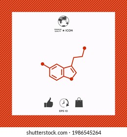 Chemical formula icon. Serotonin. Element for your design