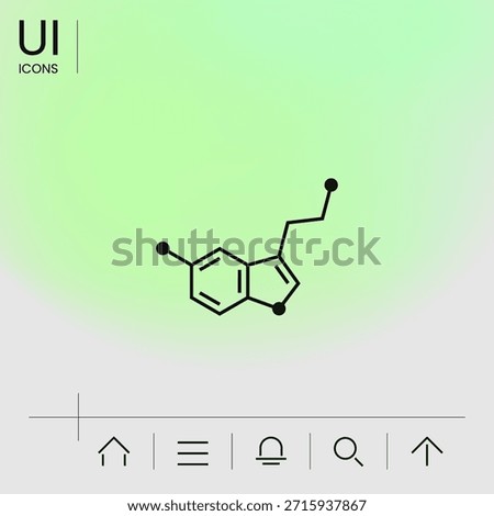 Chemical formula icon. Serotonin. Element for your design