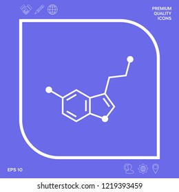 Chemical formula icon. Serotonin. Graphic elements for your design