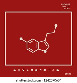 Chemical formula icon. Serotonin. Graphic elements for your design