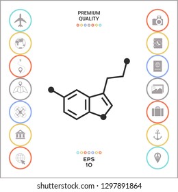 Chemical formula icon. Serotonin. Graphic elements for your design