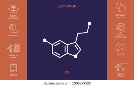 Chemical formula icon. Serotonin. Graphic elements for your design