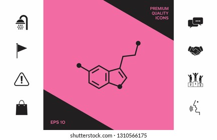 Chemical formula icon. Serotonin. Graphic elements for your design