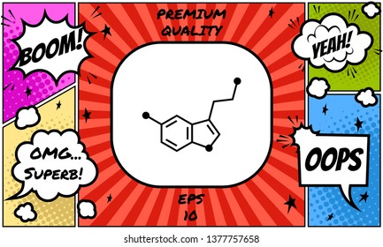 Chemical formula icon. Serotonin. Graphic elements for your design