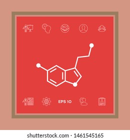 Chemical formula icon. Serotonin. Graphic elements for your design