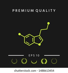 Chemical formula icon. Serotonin. Graphic elements for your design