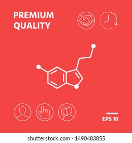 Chemical formula icon. Serotonin. Graphic elements for your design
