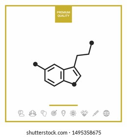 Chemical formula icon. Serotonin. Graphic elements for your design