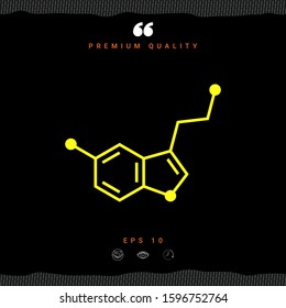 Chemical formula icon. Serotonin. Graphic elements for your design