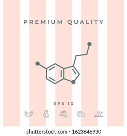 Chemical formula icon. Serotonin. Graphic elements for your design