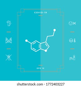 Chemical formula icon. Serotonin. Graphic elements for your design