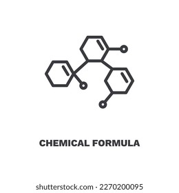 icono de fórmula química. Fórmula química de línea delgada, icono químico de la colección de educación. Vector de contorno aislado en fondo blanco. El símbolo de fórmula química editable puede ser utilizado web y móvil