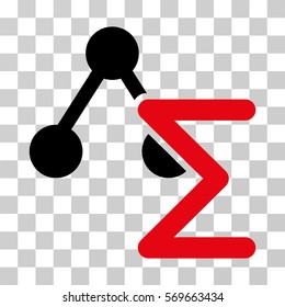 Chemical Formula icon. Vector illustration style is flat iconic bicolor symbol, intensive red and black colors, transparent background. Designed for web and software interfaces.