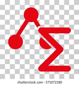 Chemical Formula icon. Vector illustration style is flat iconic symbol, red color, transparent background. Designed for web and software interfaces.