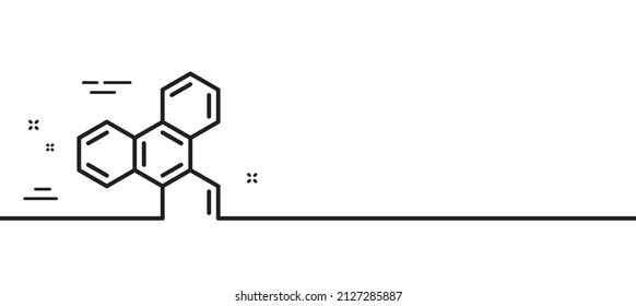 Chemical formula line icon. Chemistry lab sign. Analysis symbol. Minimal line illustration background. Chemical formula line icon pattern banner. White web template concept. Vector