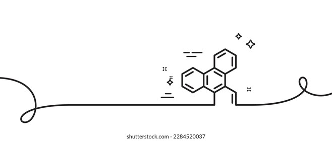 Chemical formula line icon. Continuous one line with curl. Chemistry lab sign. Analysis symbol. Chemical formula single outline ribbon. Loop curve pattern. Vector