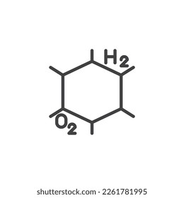 Chemical formula line icon. linear style sign for mobile concept and web design. Molecular formula outline vector icon. Symbol, logo illustration. Vector graphics