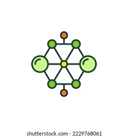 Chemical Formula or Molecular Structure vector concept colored icon or abstract sign