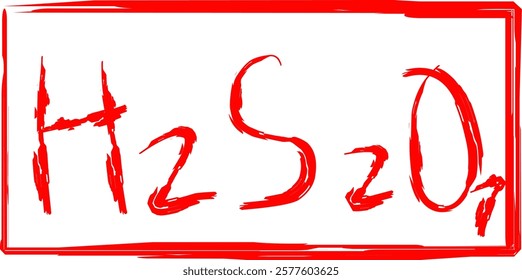 chemical formula of oleum compound, in doodle style