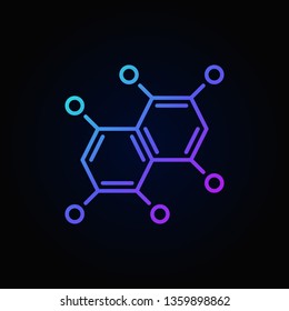 Chemical formula outline colored vector icon or logo element on dark background