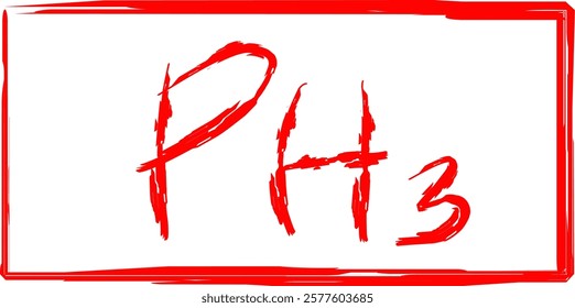 chemical formula of phosphine compound, in Doodle style