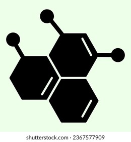 Chemical Formula solid icon. Atomic structure and molecules glyph style pictogram on white background. Science and education signs for mobile concept and web design. Vector graphics