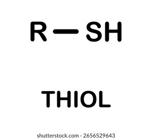 Fórmula química de las moléculas de tiol.