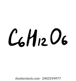 Chemical formula. Vector doodle illustration. Education element.