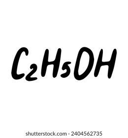 Chemical formula. Vector doodle illustration. Education element.