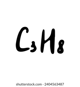 Chemical formula. Vector doodle illustration. Education element.